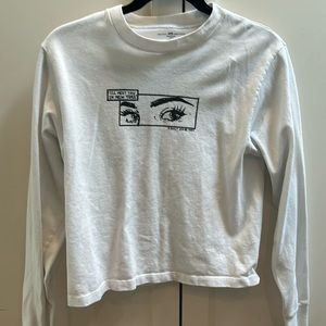 white long sleeve brandy Melville shirt one size.
